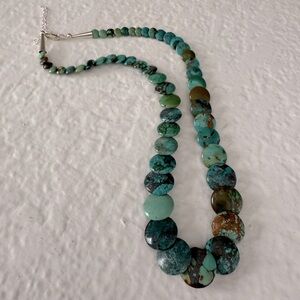 Turquoise Coin Beaded Necklace